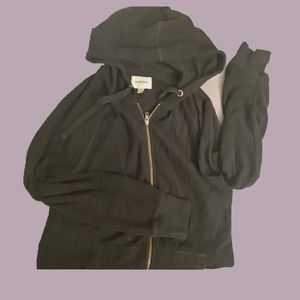 Plain black zip up jacket